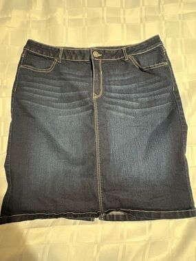 Ricki's Dark Blue Straight Denim Skirt
